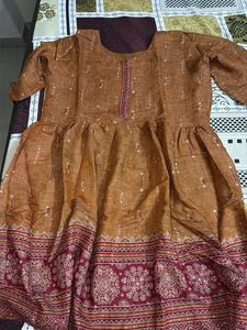 Orange Kurta with Intricate Print