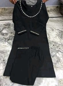 Elegant Black🖤 Kurta Pant Set