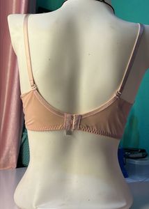 Pink Lace Trim Push-Up Bra