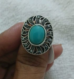 Boho Blue Stone Statement Ring