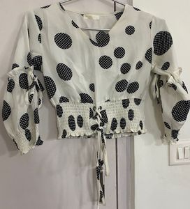 Chic Polka Dot Crop Top