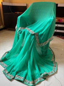 Stunning pear handwork Saree