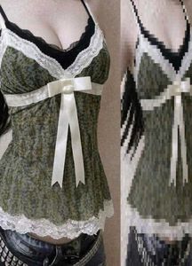 Japanese y2k Style Lace Trim Cami Top