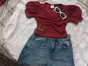 Chic Ruched Puff Sleeve Top