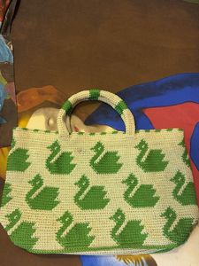 Cute Swan Crochet Tote Bag