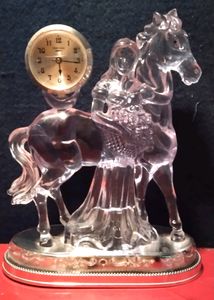 Girls Horse Showpiece With Clock