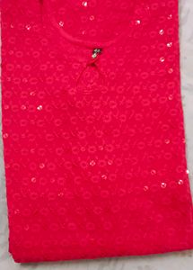 Vibrant hot pink Sequin Kurta