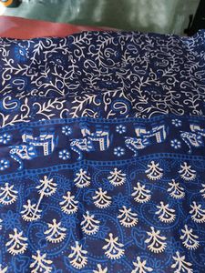 Blue &amp; White Patterned Ethnic Skirt