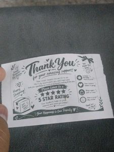 shipping labels and thank you cards