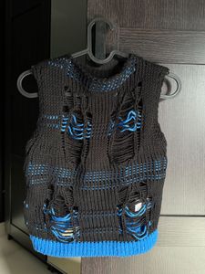 Black and Blue Sweater Vest