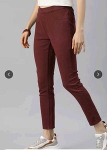 Roadster Maroon Cropped Jeggings
