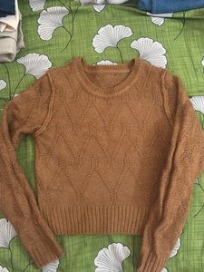 Cozy Brown Cable Knit Sweater