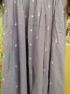 Lavender Embroidered Flared Kurta