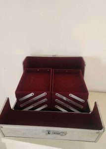 Silver Makeup Train Case