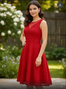 💅SWEETHEART RED FIT&FLARE NET DRESS💅MUST HAVE💋