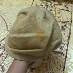 Beige Beret hat