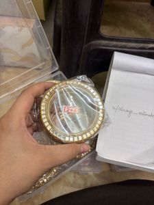 Elegant Gold Bangles with Mirror Work
