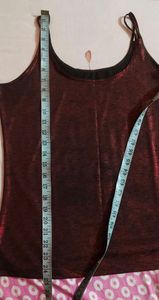 Madame Women  Red Solid Layered Top