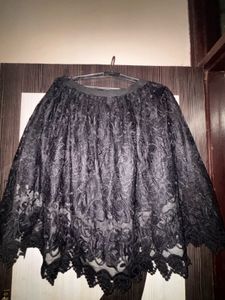 black textured skirt FREE SIZE knee length