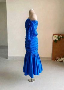 Stunning Royal Blue Off-Shoulder Gown