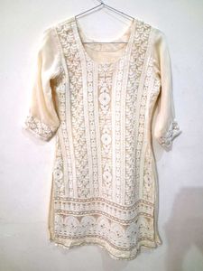 Elegant Chikankari Kurta(georgette)Dupatta(shiffon
