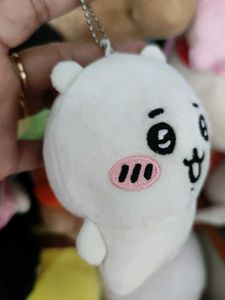 Cute Kawaii White Plush Keychain