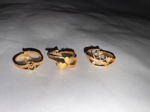 Set of 6 Heart Design Rings