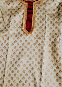 Elegant Cream &amp; Maroon Salwar Kameez and Dupatta