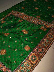 Elegant Red &amp; Green Lehenga Choli Set