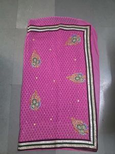 Beautiful Pink Embroidered Saree