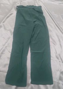 Green High-Waisted Wide Leg Pants