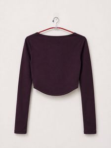 Purple "Prom Queen" Long Sleeve Crop Top