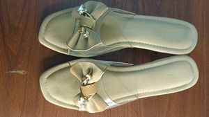 Nude Elegant Bow Detail Slides