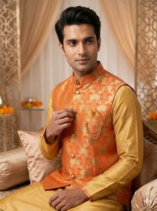 Men's Ethnic Kurta Set with Nehru Jacket