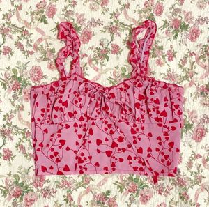 pink heart crop top