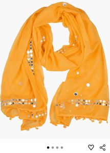 Yellow Mirror Work Dupatta