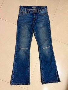 Stylish Flare Jeans with Rips