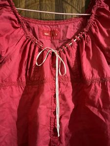 Pink edc cottage core baby doll shirt