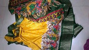 Yellow Printed Saree