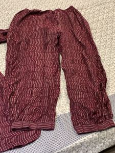 Maroon Printed Kurta Set