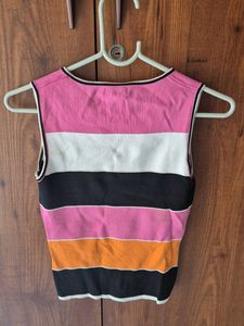 Striped Sleeveless Crop Top