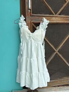 Chic White Tiered Mini Dress