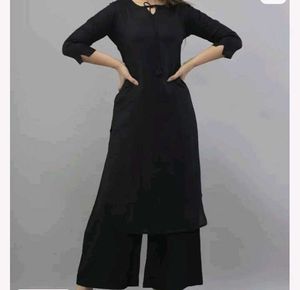 Black 🖤 rayon stylish kurti with plazo