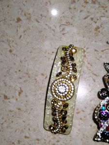 Set of 3 Embellished Hair Clips