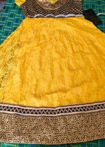 Long frock with yellow and black combination