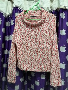 Cozy Leopard Print Turtleneck sweaterTop
