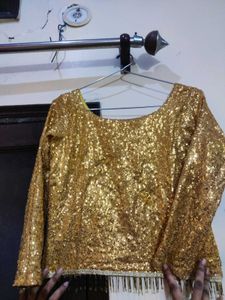 Gold Sequin Party Top