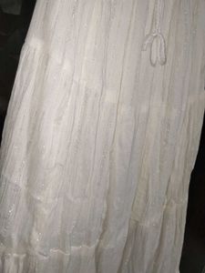 White Ethnic Tiered Skirt