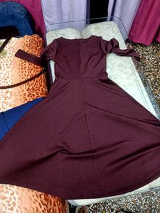 Burgundy skater Dress