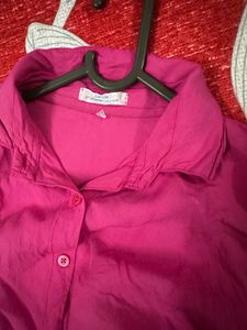 Vibrant Pink Button-Up Shirt